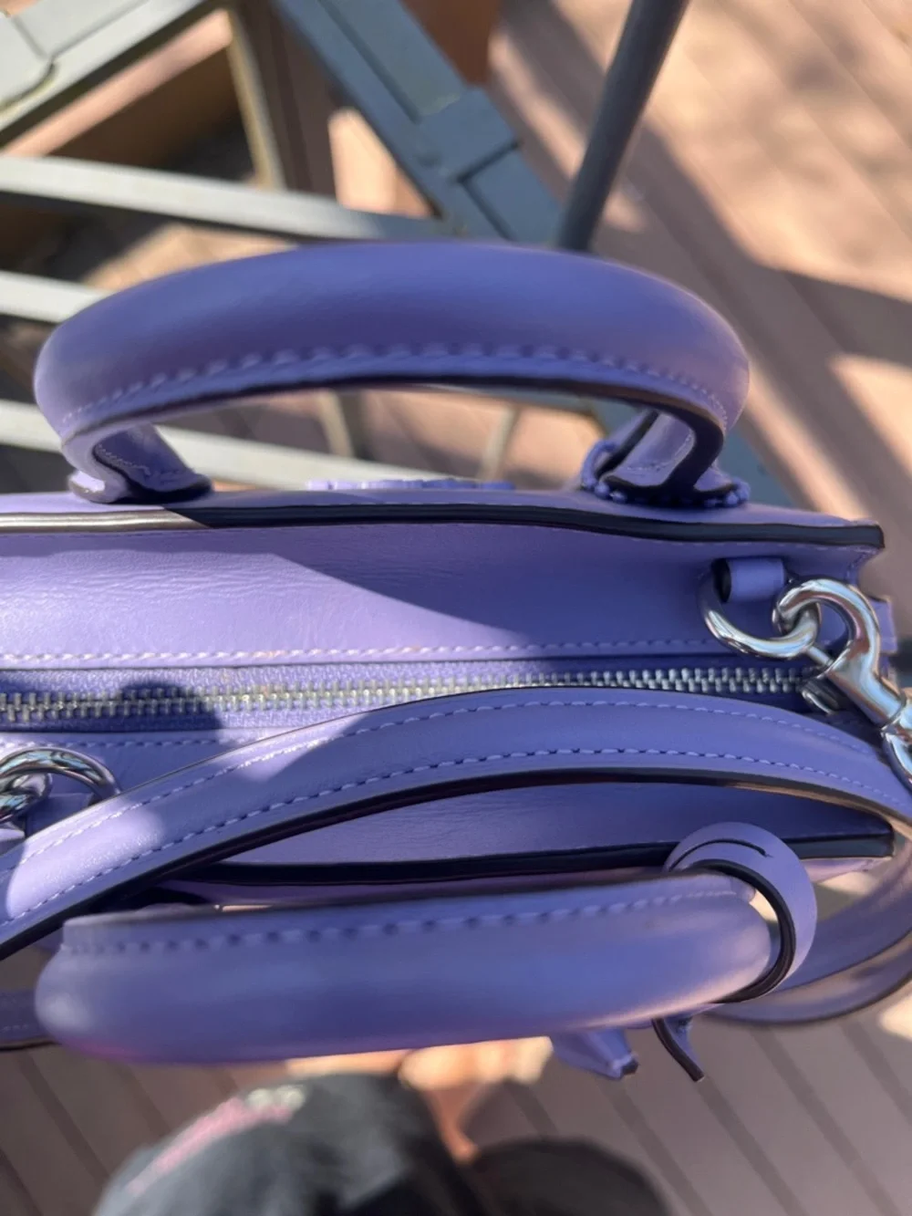 Coach Lavender Mini Satchel Bag with adjustable crossbody - Picture 11 of 17